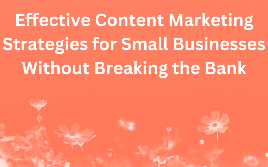 Effective Content Marketing Strategies for Small Businesses Without Breaking the Bank